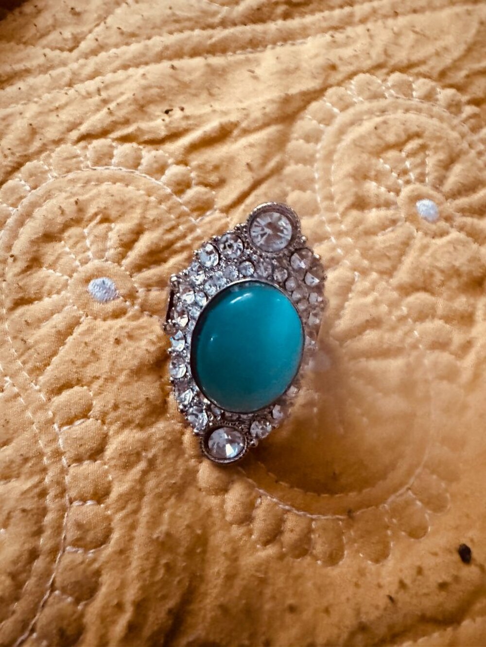 Teal Stone Stretch Ring
